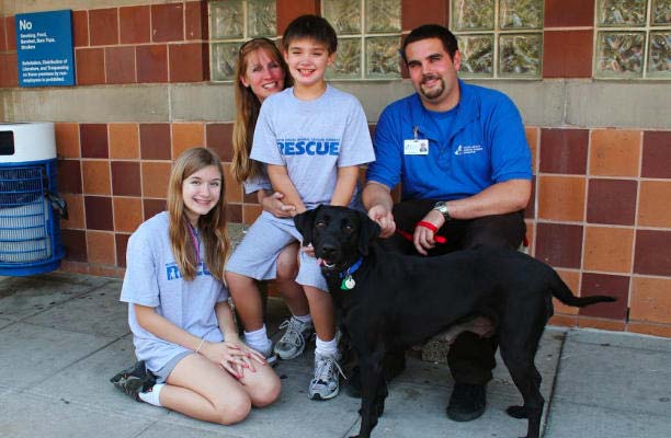 Saphire the dog gets a new home