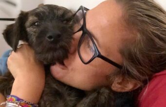 Hercules Blossomed into a Playful Dog Thanks to His Loving Foster Mom Hercules with his forever mom Pia