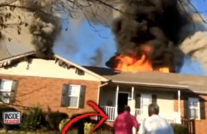 Off-Duty Firefighter Saves A Dog From A Burning House Man driving by a burning house rescues a dog from the fire