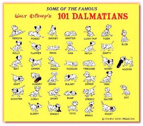 Dog Names 101 Dalmatians