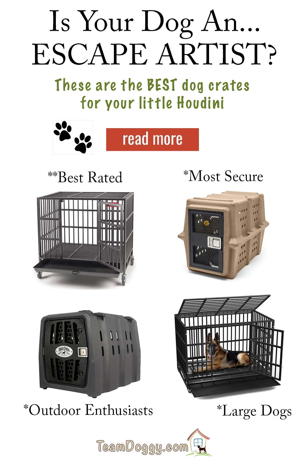 I tried one of these escape-proof dog crates for my escape artist dog. He is now calm and content in his kennel. #dogcaretips